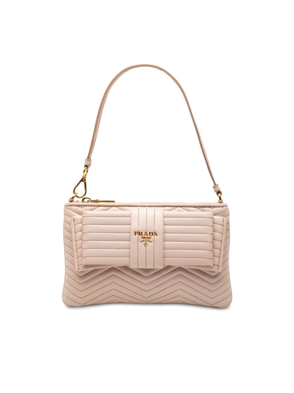 Prada Soft Calf Impunture Diagramme Bow #365118P79B